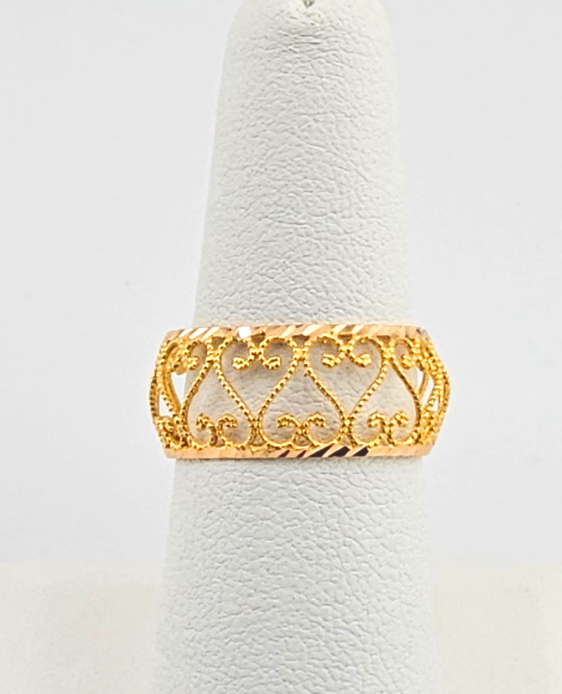 21K Ladies Filigree Band