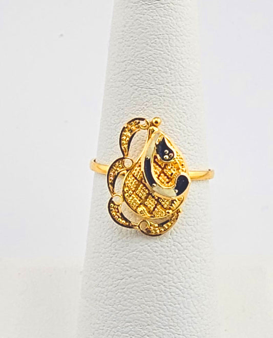 21K Ladies Adjustable Abstract Ring