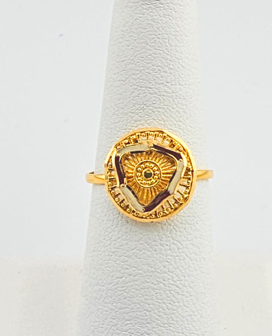 21K Ladies Adjustable Round Traditional  Ring