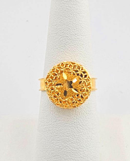21K Ladies Stary Filigree Ring