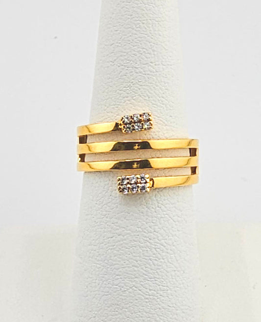 21K Ladies Designer Band with CZ