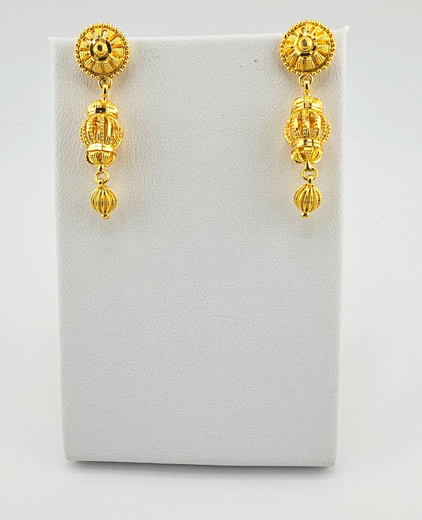 21K 3Pc Indian Style Bead Design Necklace Set
