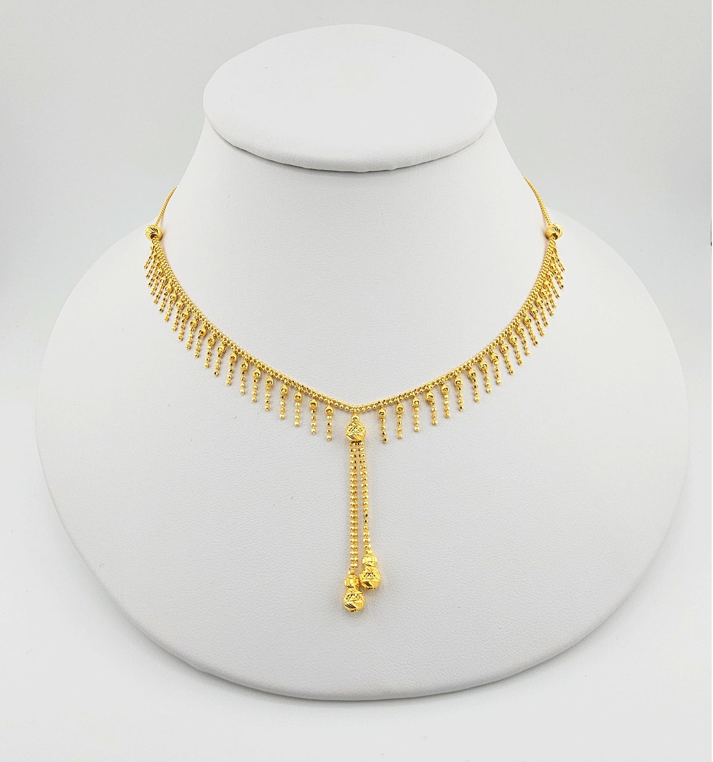 21K Modern Fine Dangling Bead 4Pc Necklace Set