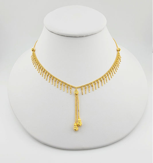 21K Modern Fine Dangling Bead 4Pc Necklace Set
