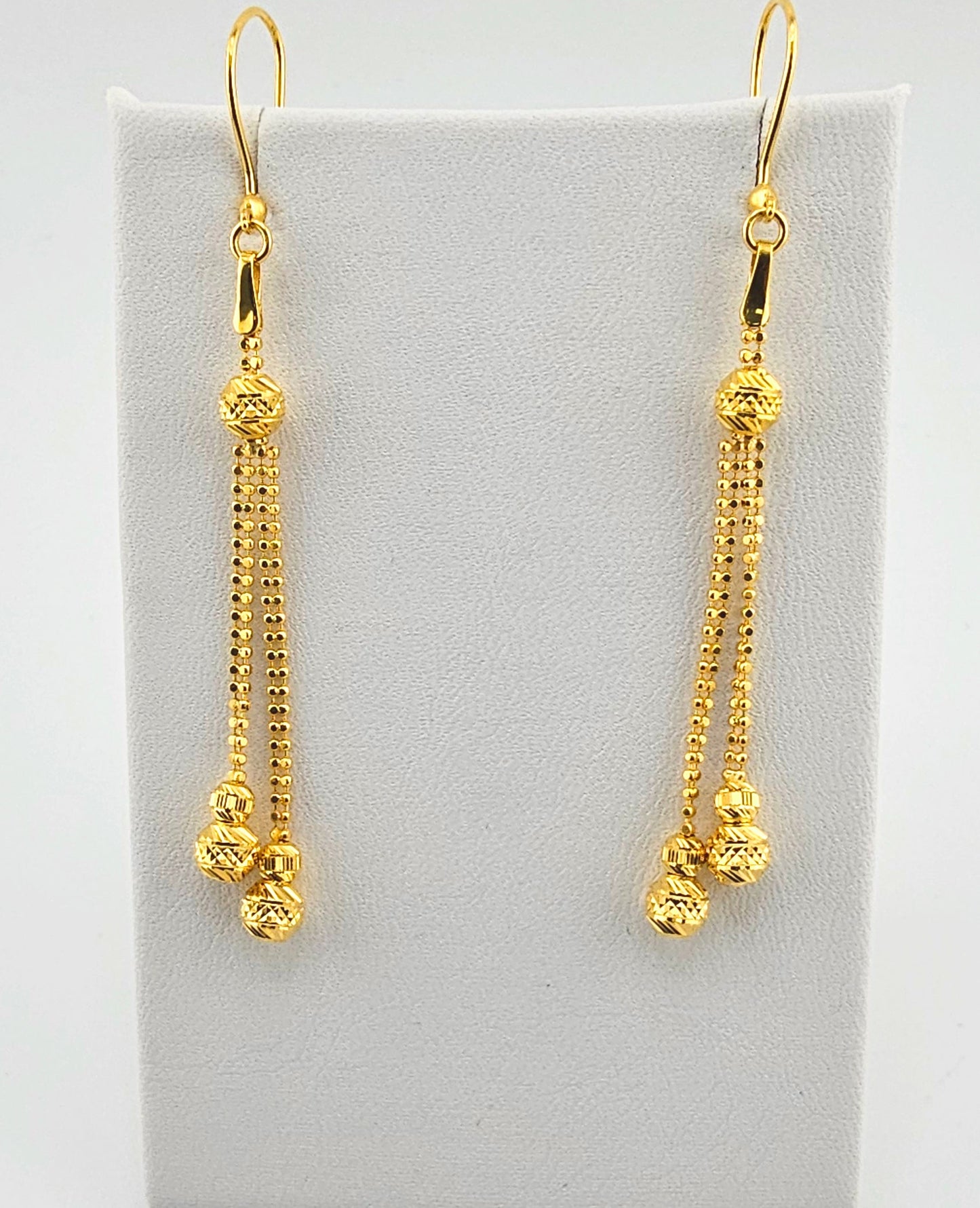 21K Modern Fine Dangling Bead 4Pc Necklace Set