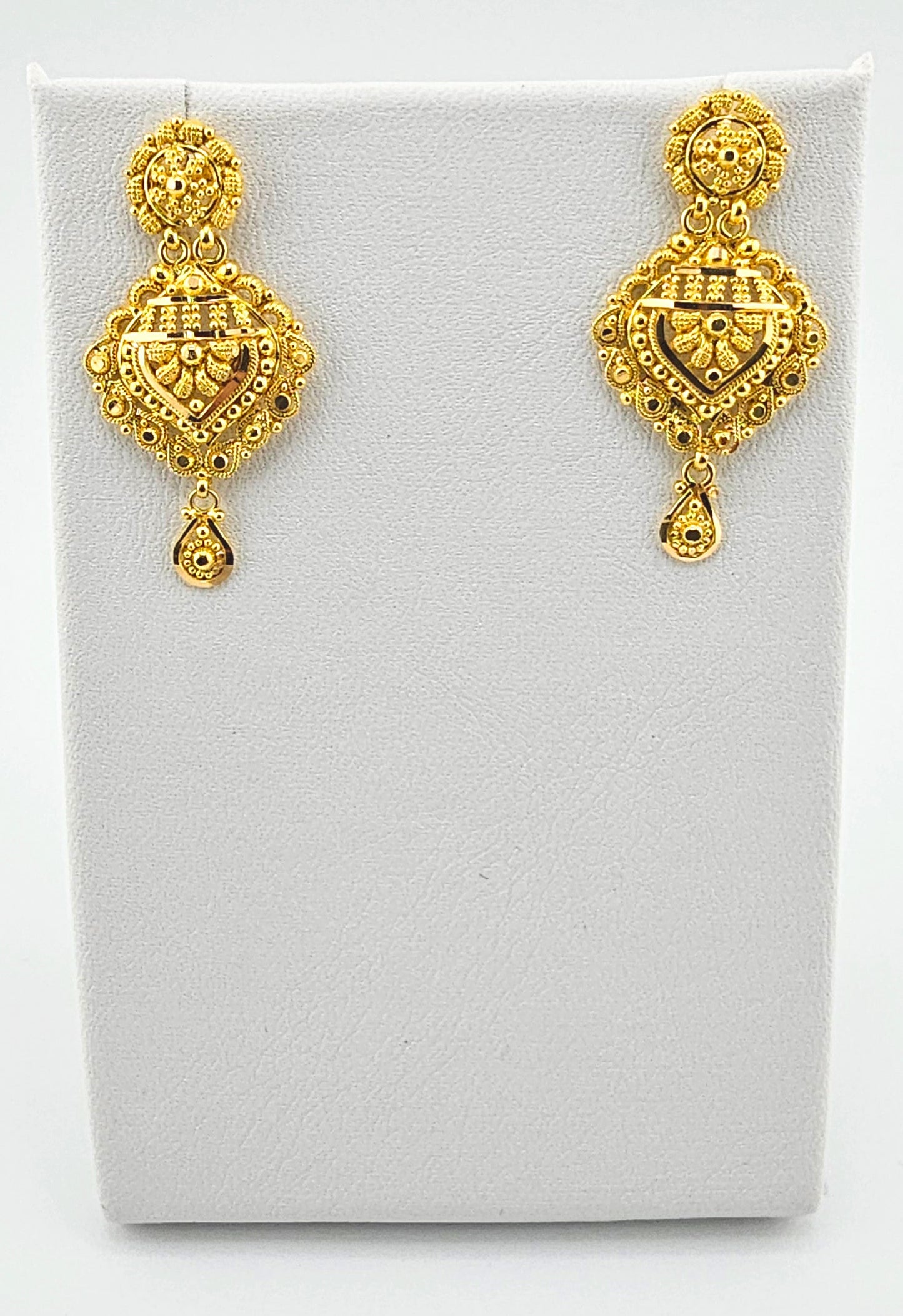 21K Indian Traditional Bead Style 3Pc Necklace Set