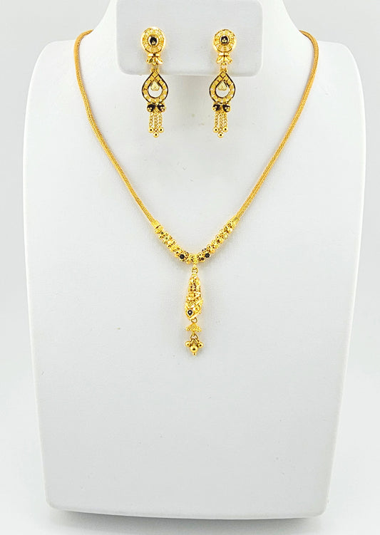 21K Traditional Style Dangling Necklace Set