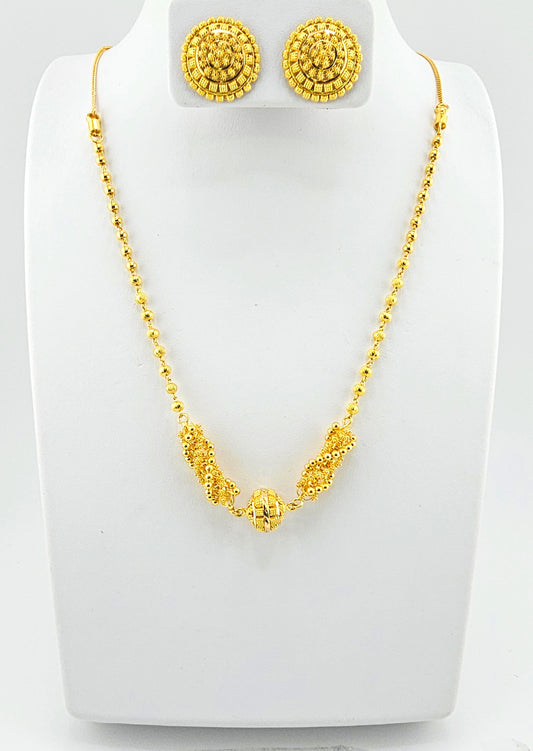 21k Contemporary Small Bead Style Necklace