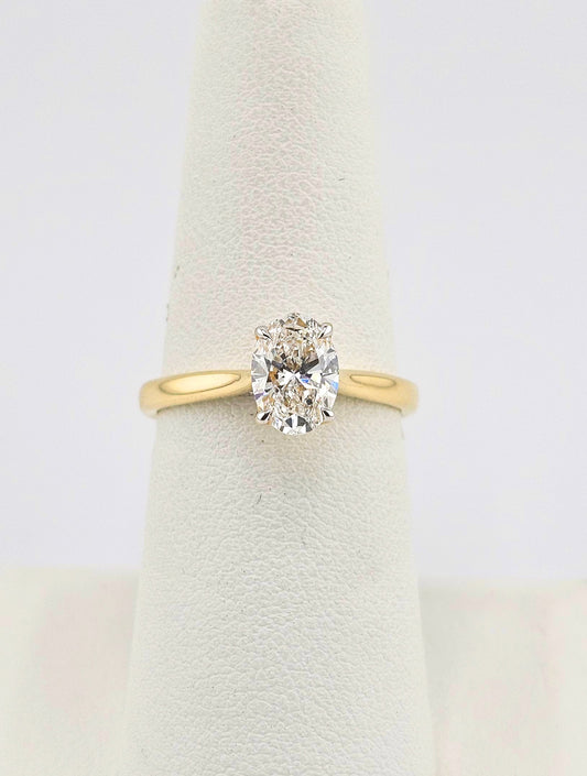 14k Yellow Gold 1 Carat Lab Diamond Solitaire