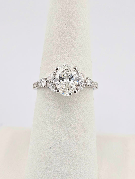 14k White Gold 2ct Multi-stone Lab Diamond Wedding Ring