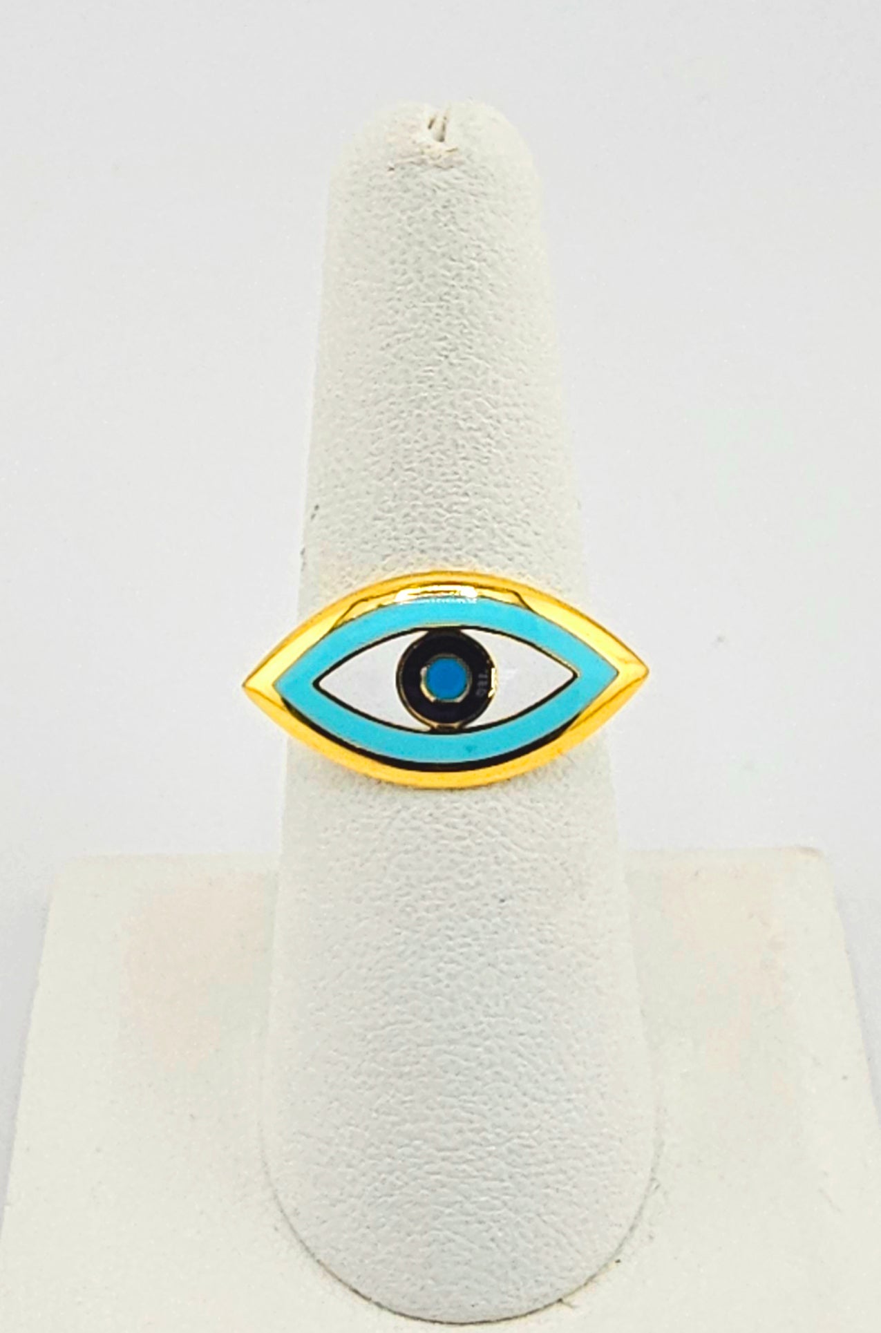 21K Elegant Evil Eye Motif Ring