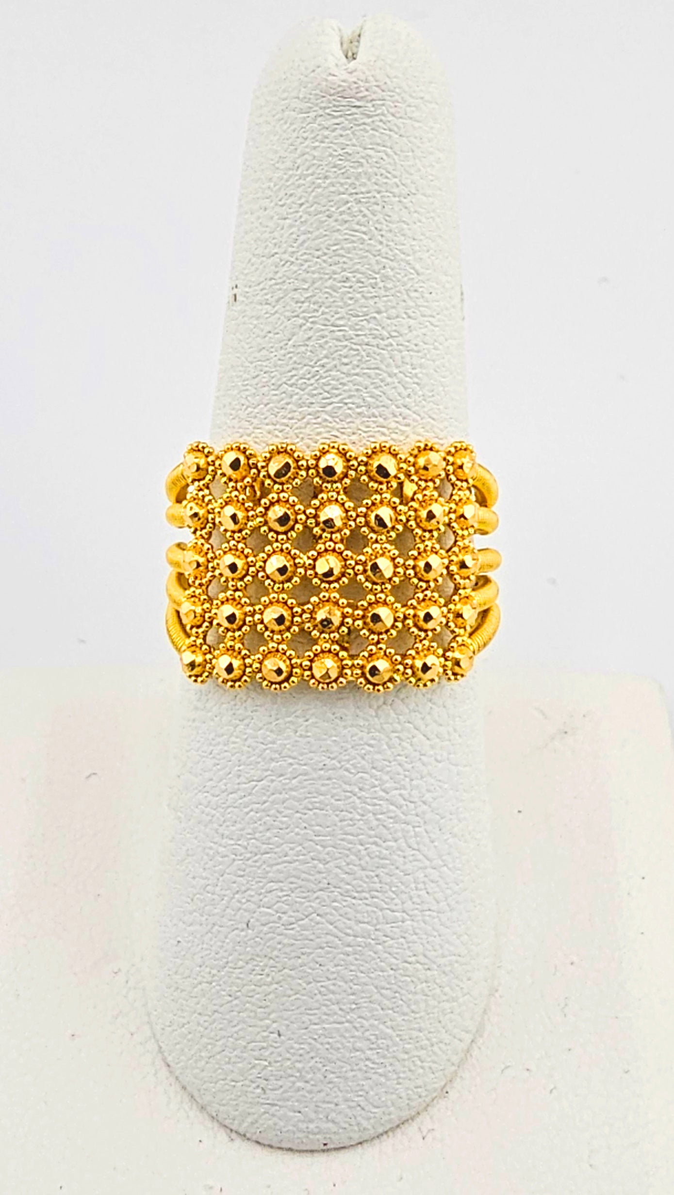 22K Bead Design Ladies Ring
