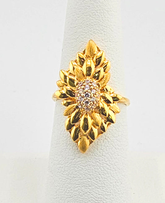 21K Ladies Elegant Leafy Ring