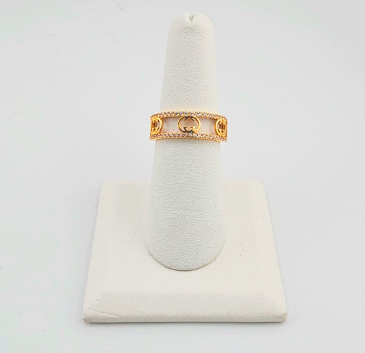 21K Ladies Designer CZ ring