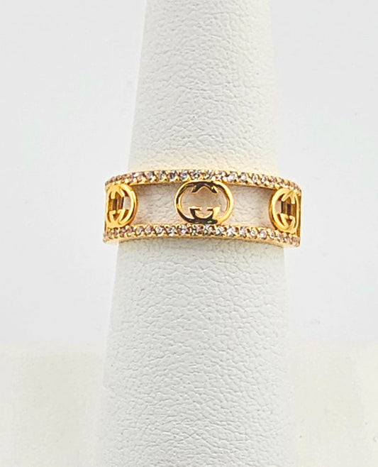 21K Ladies Designer CZ ring