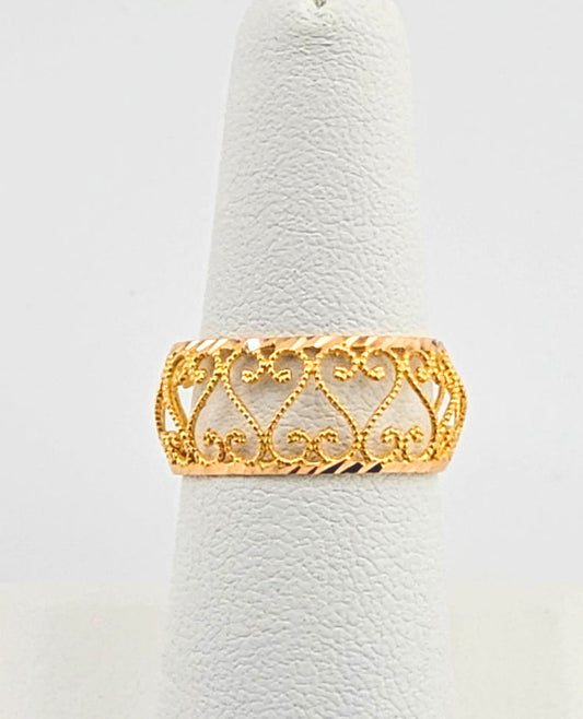 21K Ladies Filigree Band