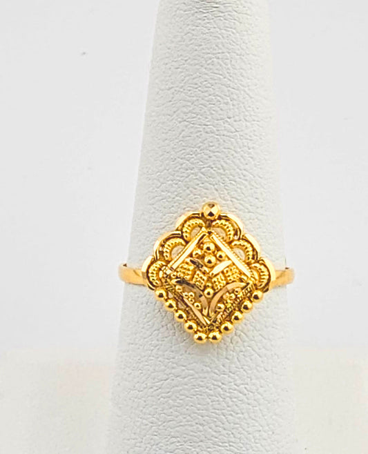 21K Ladies Adjustable Traditional Ring