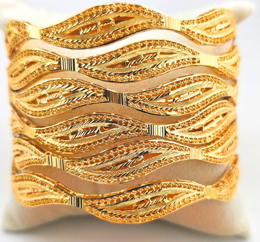 21K Khaliji Wave Style Bangles
