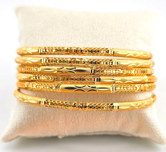 21K Thin Filigree Style Bangles