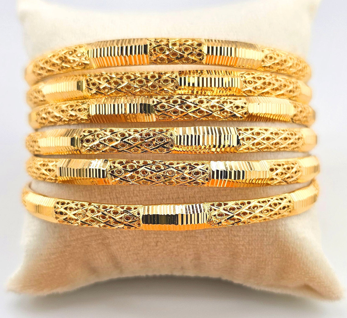 21K Elegant Filigree Style Bangles
