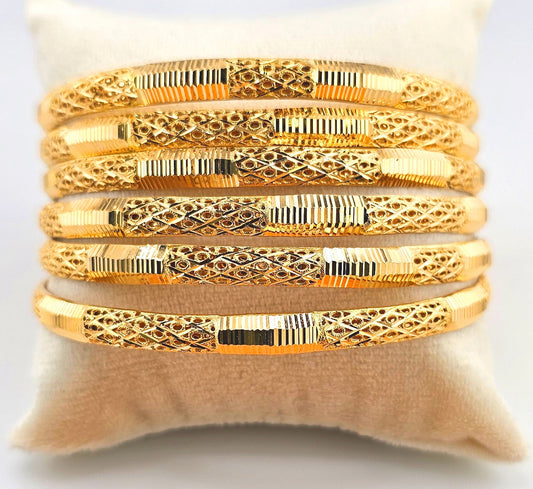 21K Elegant Filigree Style Bangles
