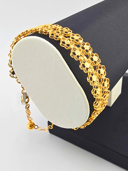 21K Flower Filigree Cuff 2