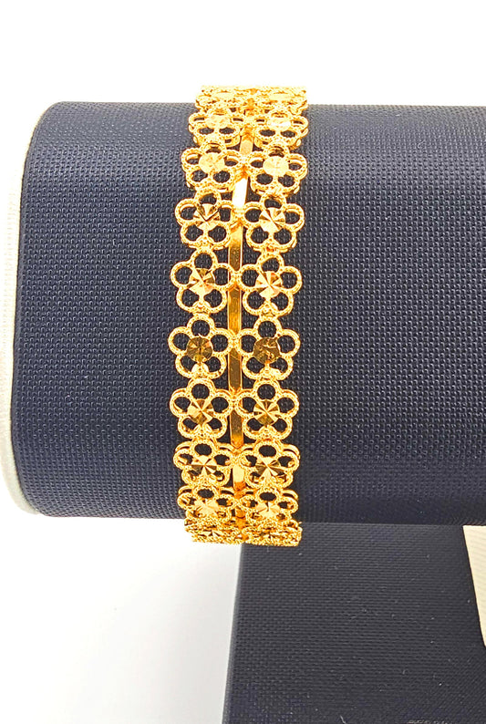 21K Flower Filigree Cuff 1