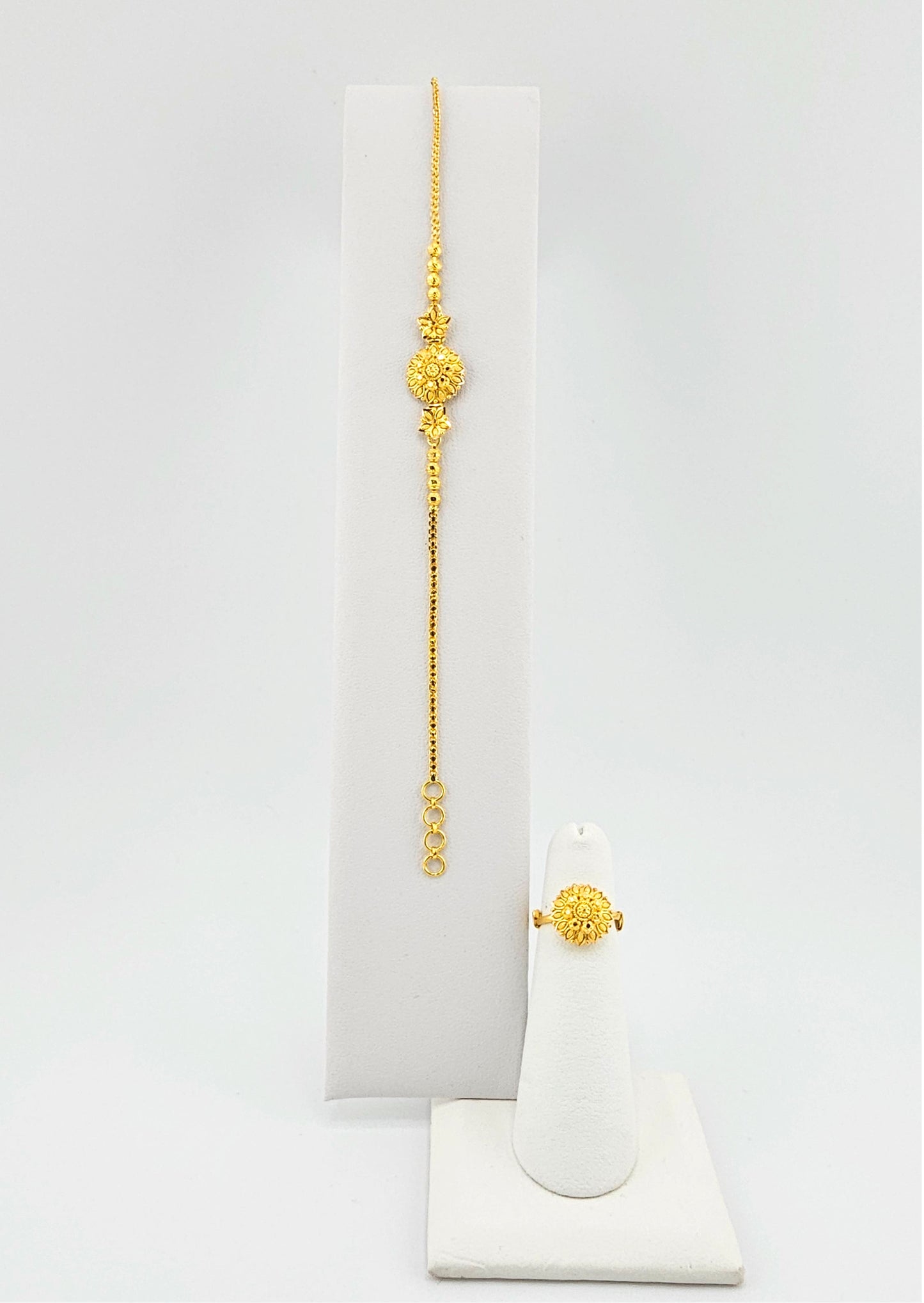 21K Delicate Flower Necklace Set