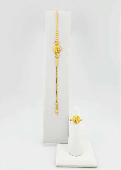 21K Delicate Flower Necklace Set