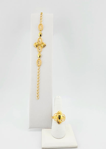 21K Contemporary Tear Drop Necklace Set