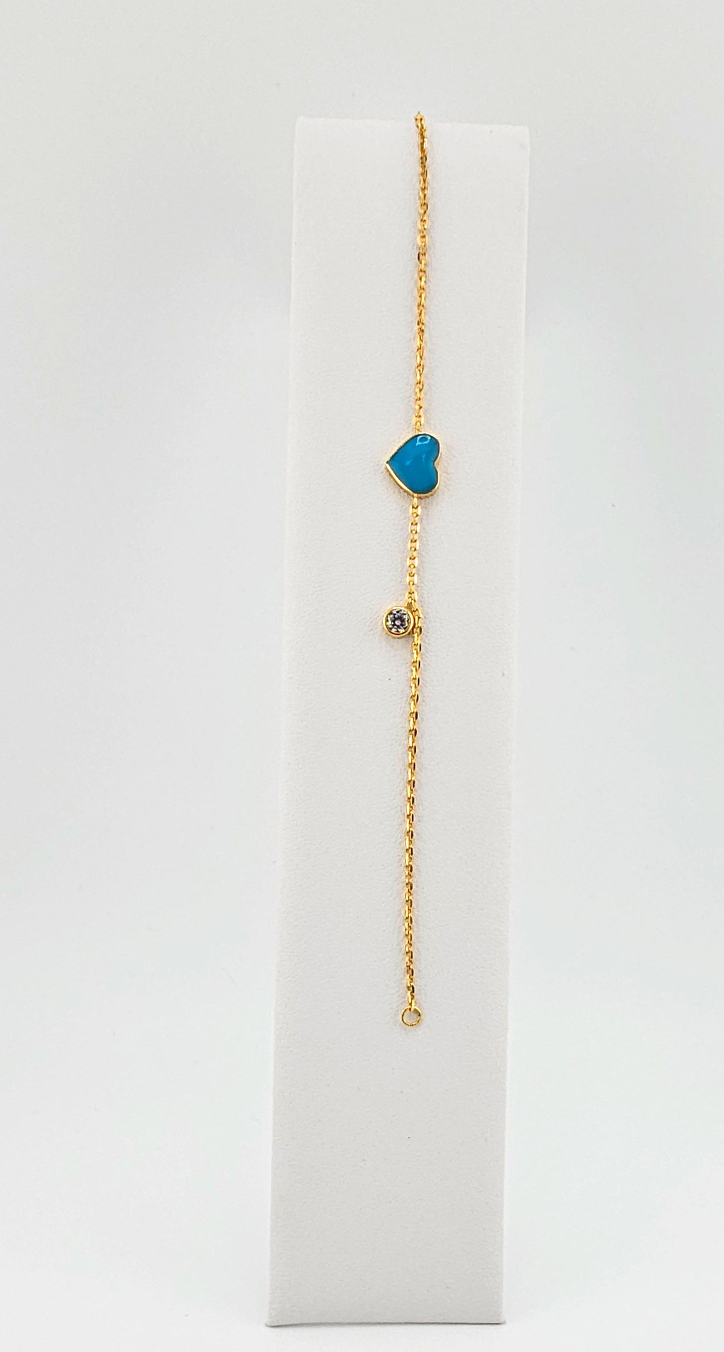 21K Cute Heart Necklace & Bracelet Set