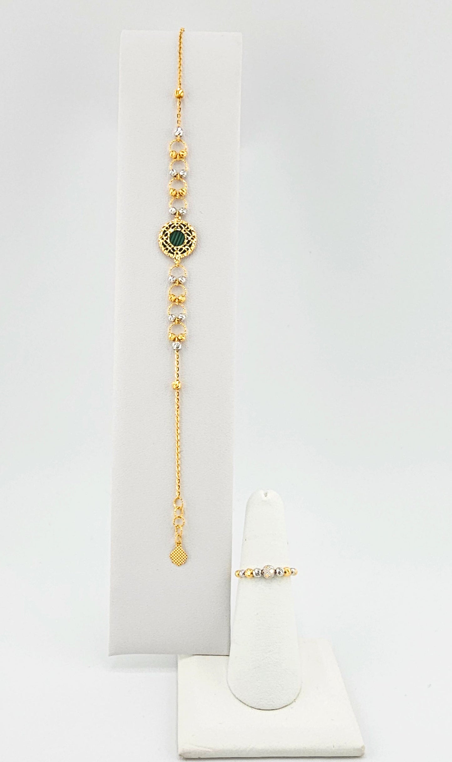 21k Two Tone Light Weight 4 Pieces Necklace Set