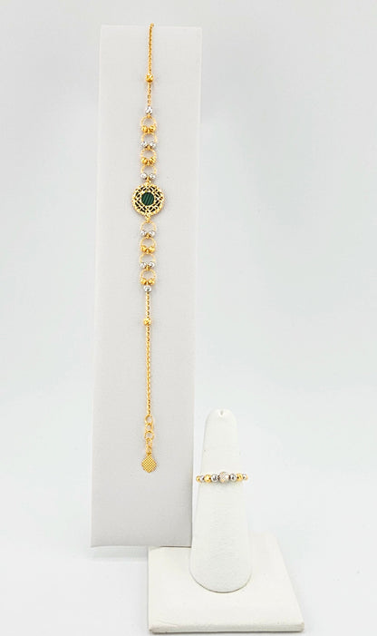 21k Two Tone Light Weight 4 Pieces Necklace Set