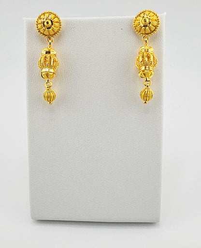 21K 3Pc Indian Style Bead Design Necklace Set