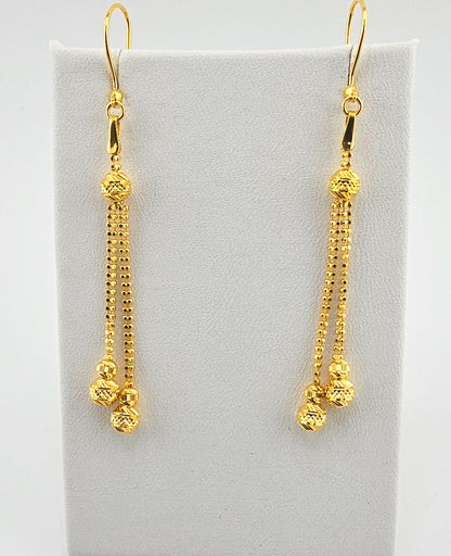 21K Modern Fine Dangling Bead 4Pc Necklace Set