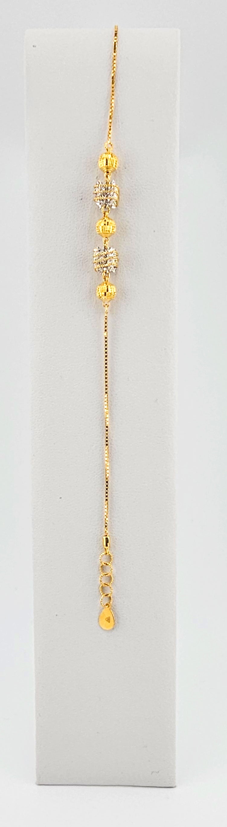 21K Modern Two Tone Unique Beads 3Pc Necklace Set