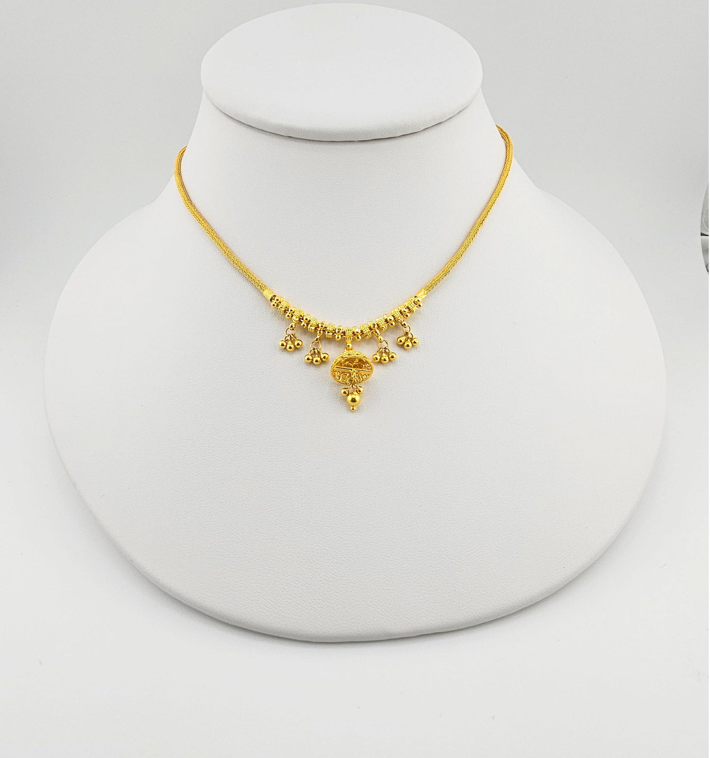 21K Small Indian Style Necklace & Earings Set