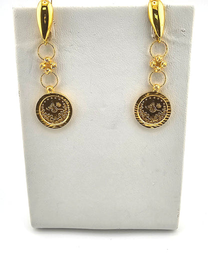 21K Modern Light Weight 4Pc Coin Necklace Set
