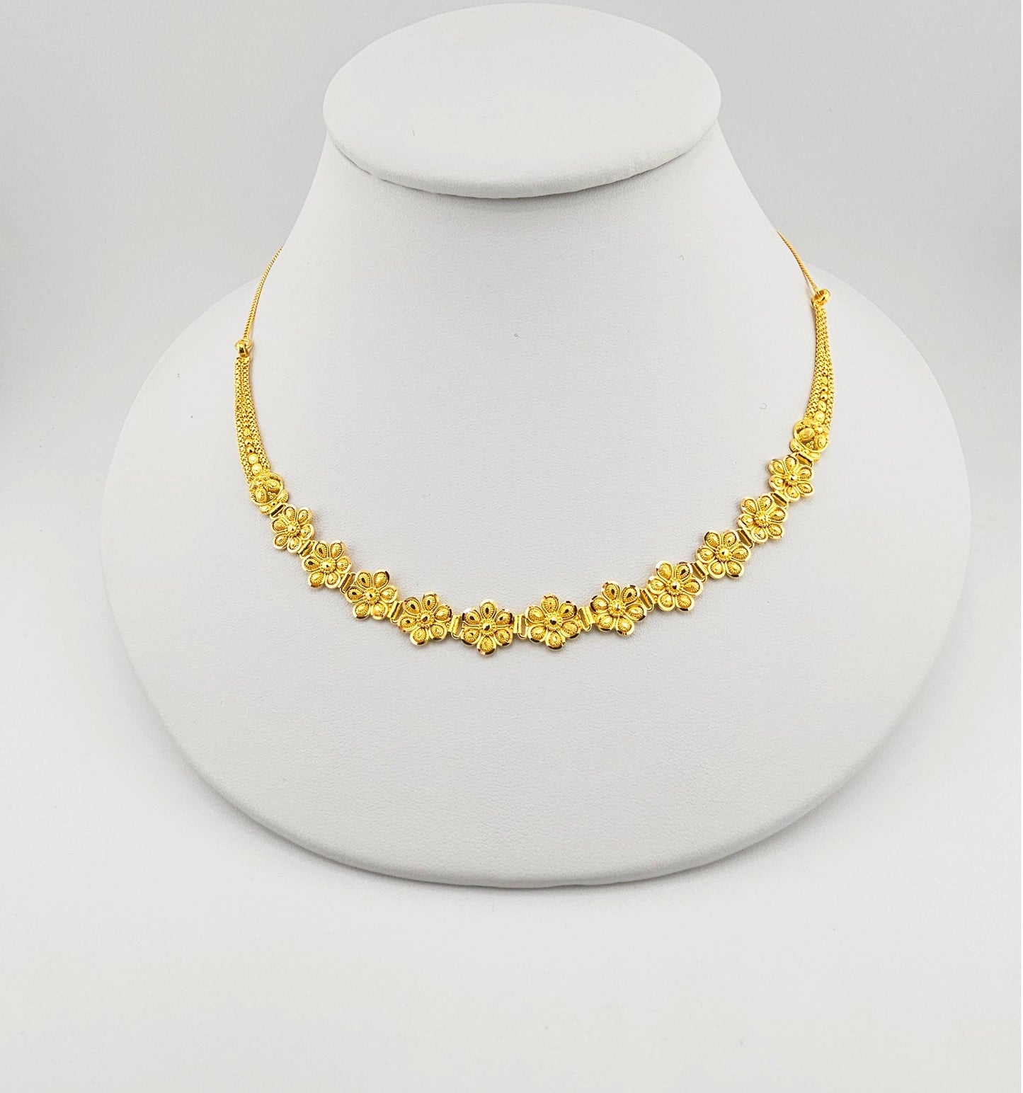 21K Flower Design 4Pc Necklace Set