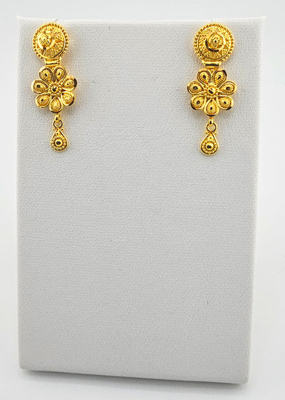 21K Flower Design 4Pc Necklace Set