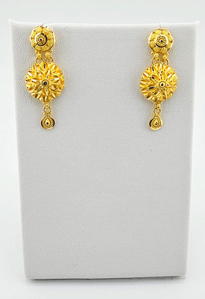 21K 4Pc Flower Neckline Necklace Set