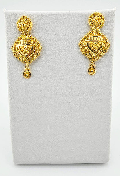 21K Indian Traditional Bead Style 3Pc Necklace Set