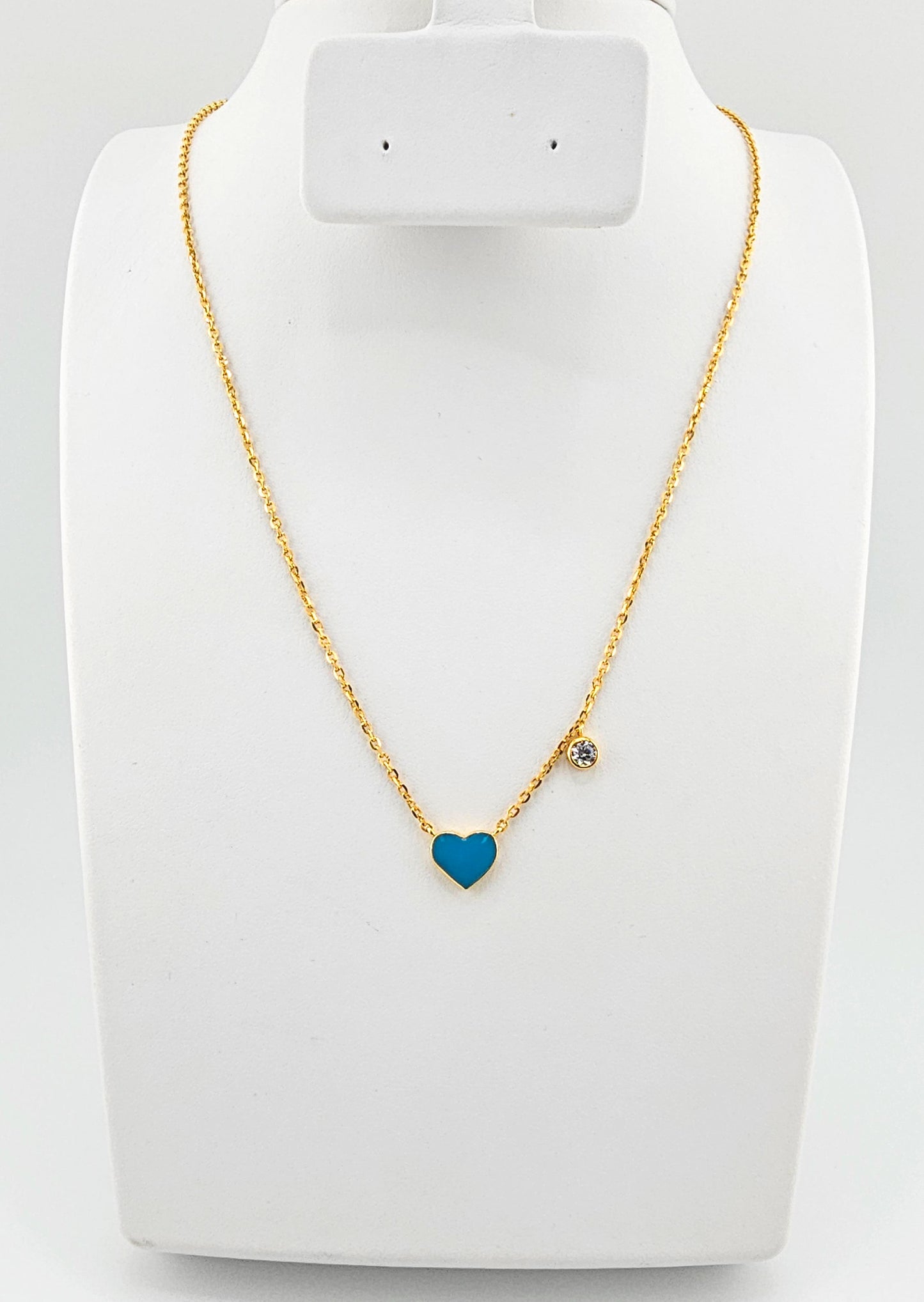 21K Cute Heart Necklace & Bracelet Set