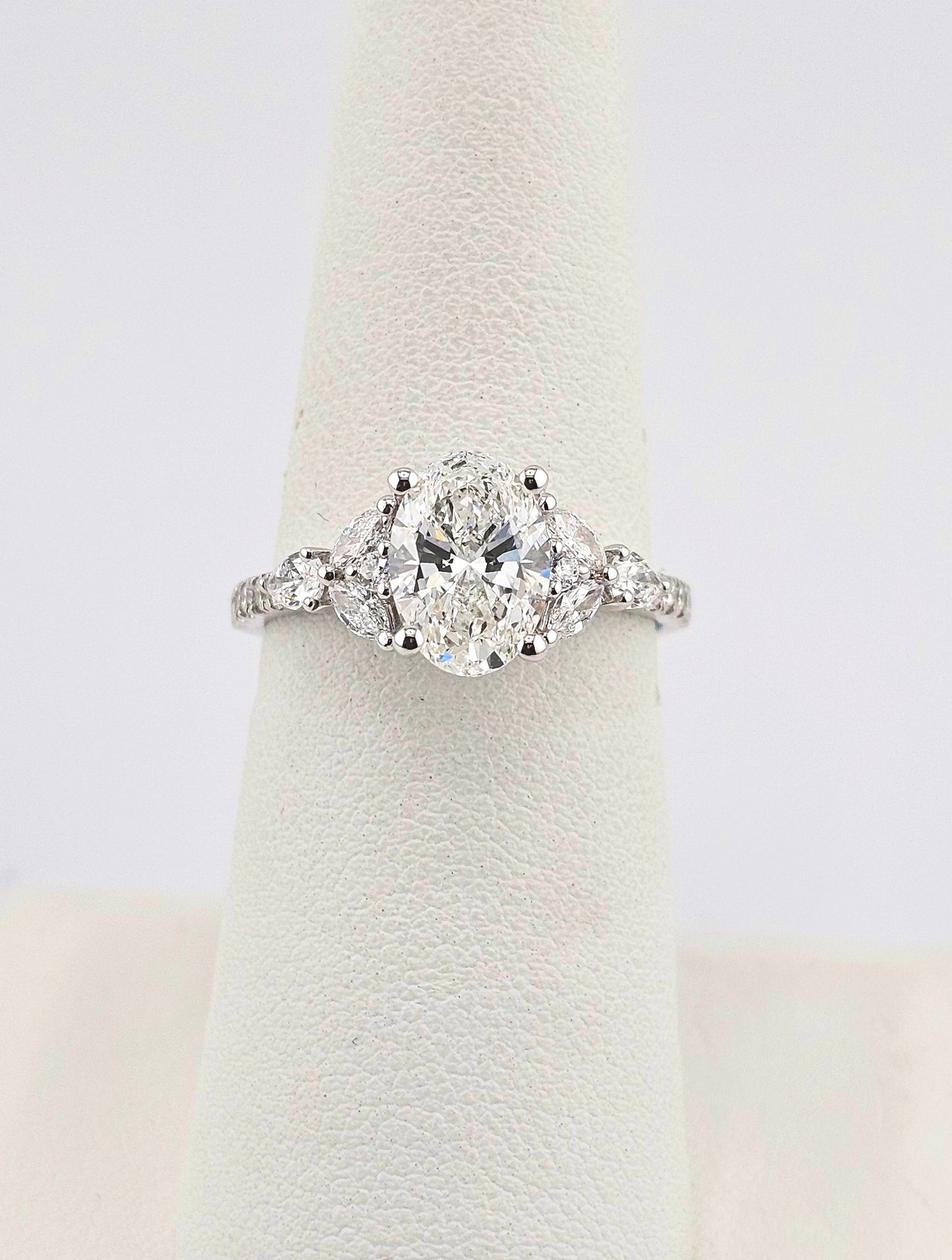 14k White Gold 2ct Multi-stone Lab Diamond Wedding Ring