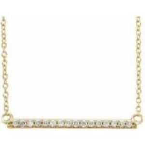 14K Yellow 1/6 CTW Natural Diamond Bar 16-18" Necklace