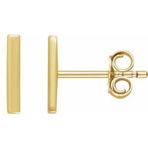 14K Yellow Vertical Bar Earrings