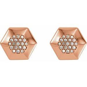 14K Rose 1/6 CTW Natural Diamond Geometric Earrings