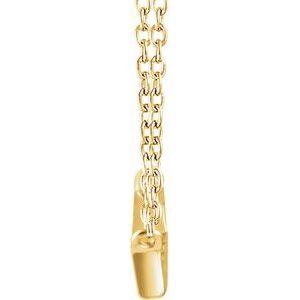 14K Yellow 1/4 CTW Natural Diamond Baguette Bar 18" Necklace