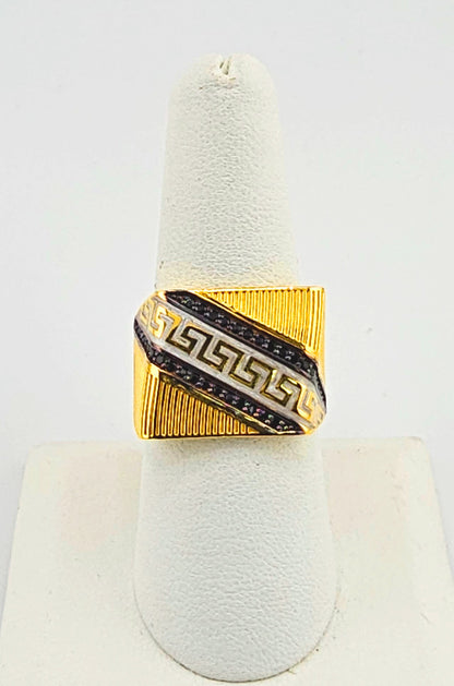 21K Luxury Greek Motif Ring