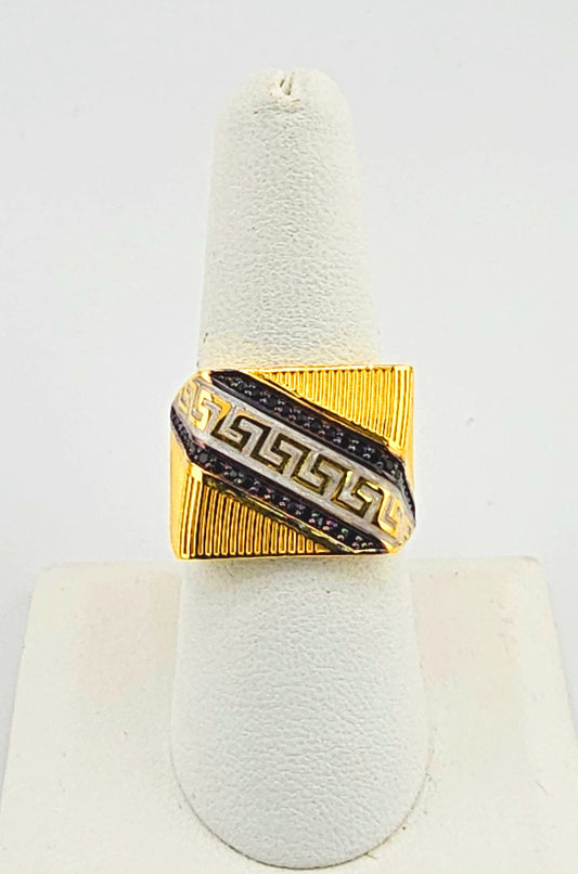 21K Luxury Greek Motif Ring